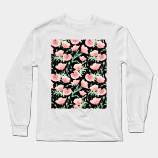 Loose Poppy Pattern Long Sleeve T-Shirt